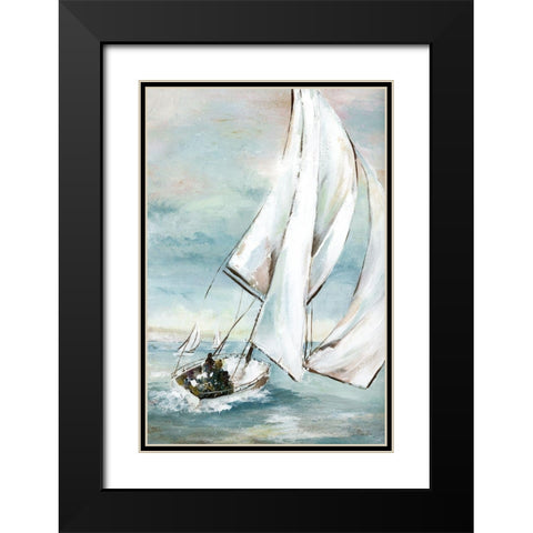 Setting Sail Black Modern Wood Framed Art Print with Double Matting by Nan