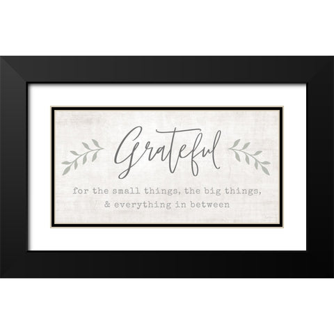 Grateful for Everything Black Modern Wood Framed Art Print with Double Matting by Carpentieri, Natalie