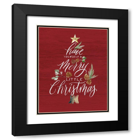 Merry Little Christmas Black Modern Wood Framed Art Print with Double Matting by Brockmon, Kristen