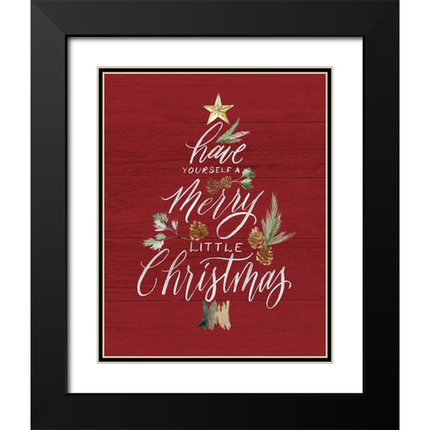 Merry Little Christmas Black Modern Wood Framed Art Print with Double Matting by Brockmon, Kristen