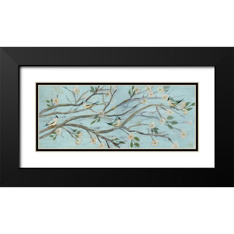 Blue Sky and Blossoms Black Modern Wood Framed Art Print with Double Matting by Jill, Susan