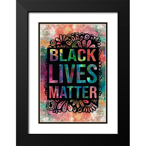 Graffiti Black Lives Black Modern Wood Framed Art Print with Double Matting by Jill, Susan