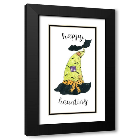 Happy Haunting Hat Black Modern Wood Framed Art Print with Double Matting by Finn, Livi