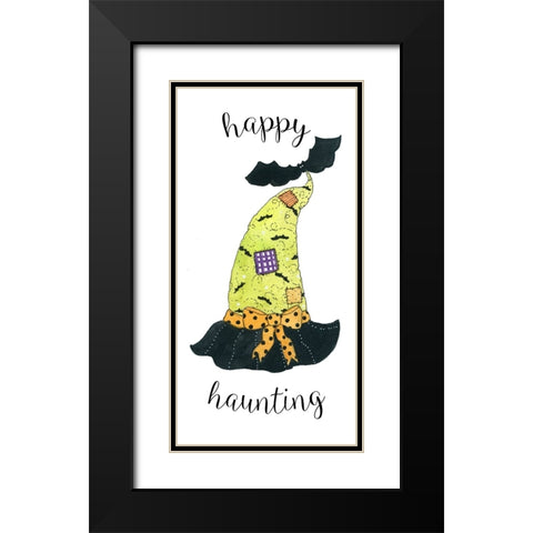 Happy Haunting Hat Black Modern Wood Framed Art Print with Double Matting by Finn, Livi
