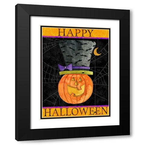 Happy Halloween Black Modern Wood Framed Art Print with Double Matting by Finn, Livi