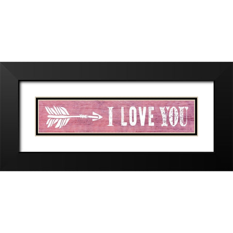 I Love You Black Modern Wood Framed Art Print with Double Matting by Knutsen, Conrad