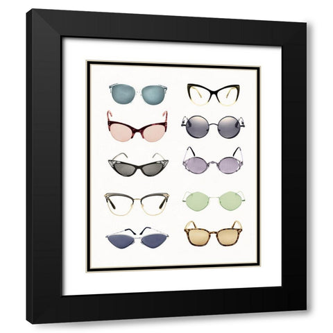 Vintage Glasses I Black Modern Wood Framed Art Print with Double Matting by Designs, CAD