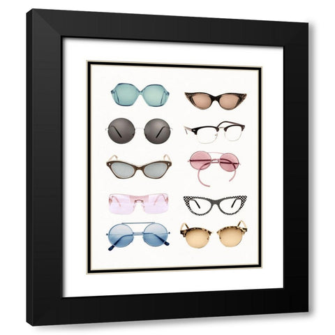 Vintage Glasses II Black Modern Wood Framed Art Print with Double Matting by Designs, CAD