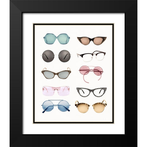 Vintage Glasses II Black Modern Wood Framed Art Print with Double Matting by Designs, CAD
