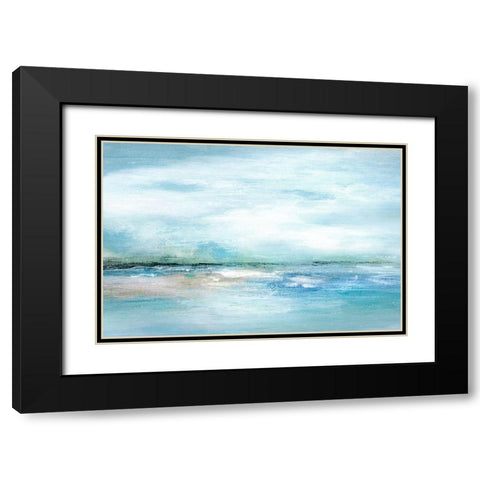 Silhouette Sunset Black Modern Wood Framed Art Print with Double Matting by Tava Studios