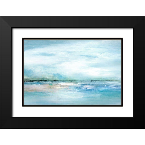 Silhouette Sunset Black Modern Wood Framed Art Print with Double Matting by Tava Studios