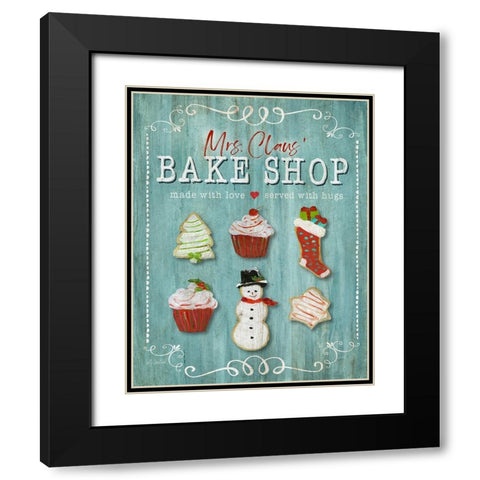 Mrs. Claus Bake Shop Black Modern Wood Framed Art Print with Double Matting by Swatland, Sally