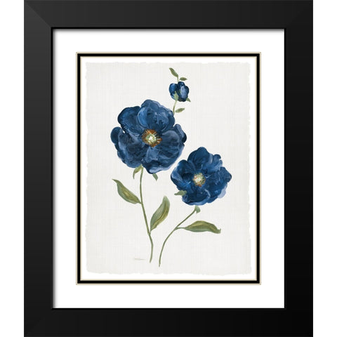 Blue Poppies Black Modern Wood Framed Art Print with Double Matting by Robinson, Carol
