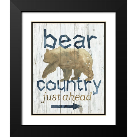 Bear Country Black Modern Wood Framed Art Print with Double Matting by Nan