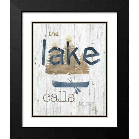 The Lake Calls to Me Black Modern Wood Framed Art Print with Double Matting by Nan