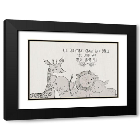 All Creatures Black Modern Wood Framed Art Print with Double Matting by Jill, Susan