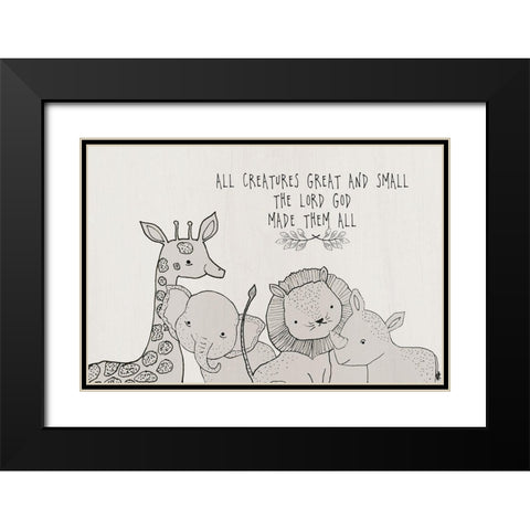 All Creatures Black Modern Wood Framed Art Print with Double Matting by Jill, Susan