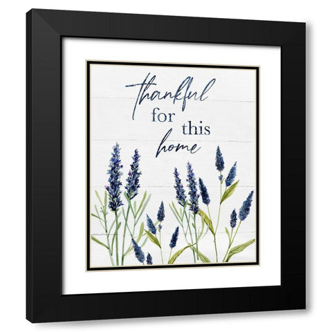 Thankful for This Home Black Modern Wood Framed Art Print with Double Matting by Robinson, Carol
