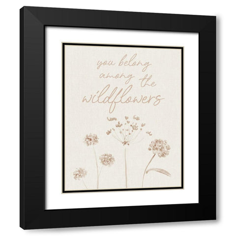 Wildflowers Black Modern Wood Framed Art Print with Double Matting by Designs, CAD