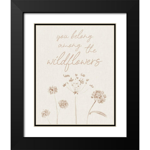 Wildflowers Black Modern Wood Framed Art Print with Double Matting by Designs, CAD