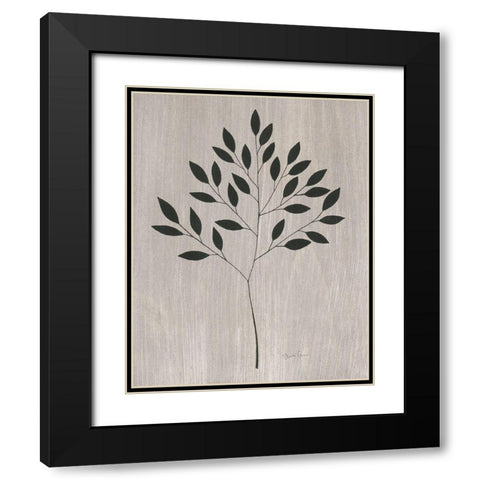 Leaves and Wood I Black Modern Wood Framed Art Print with Double Matting by Gunn, Kourtni