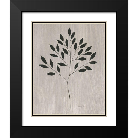 Leaves and Wood I Black Modern Wood Framed Art Print with Double Matting by Gunn, Kourtni