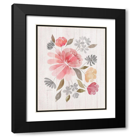Loose Peonies I Black Modern Wood Framed Art Print with Double Matting by Gunn, Kourtni