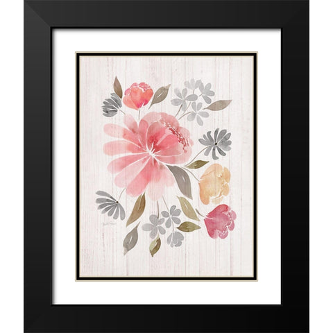 Loose Peonies I Black Modern Wood Framed Art Print with Double Matting by Gunn, Kourtni