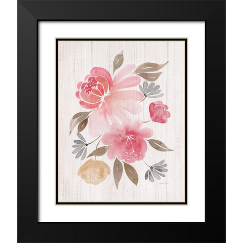 Loose Peonies II Black Modern Wood Framed Art Print with Double Matting by Gunn, Kourtni