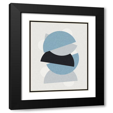 Shapely Blues I Black Modern Wood Framed Art Print with Double Matting by Santiago, Daniela