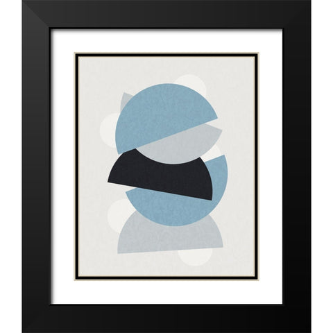 Shapely Blues I Black Modern Wood Framed Art Print with Double Matting by Santiago, Daniela