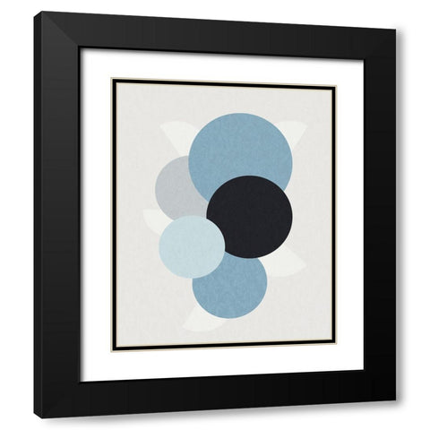 Shapely Blues II Black Modern Wood Framed Art Print with Double Matting by Santiago, Daniela