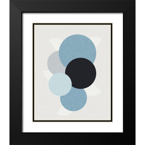 Shapely Blues II Black Modern Wood Framed Art Print with Double Matting by Santiago, Daniela