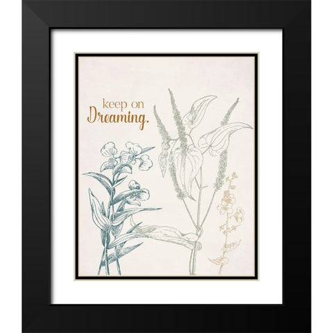 Keep on Dreaming Black Modern Wood Framed Art Print with Double Matting by Santiago, Daniela