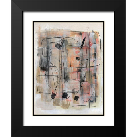 Walled City Black Modern Wood Framed Art Print with Double Matting by Jill, Susan