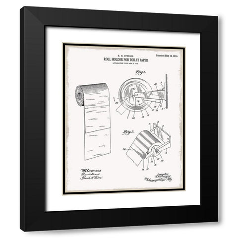 Toilet Paper III Black Modern Wood Framed Art Print with Double Matting by Donovan, Kelly