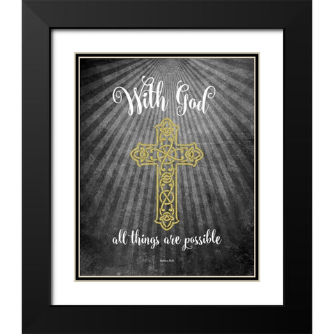 With God Gold Black Modern Wood Framed Art Print with Double Matting by Murray, Amanda