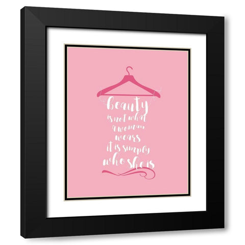 Beauty in Pink Black Modern Wood Framed Art Print with Double Matting by Designs, CAD