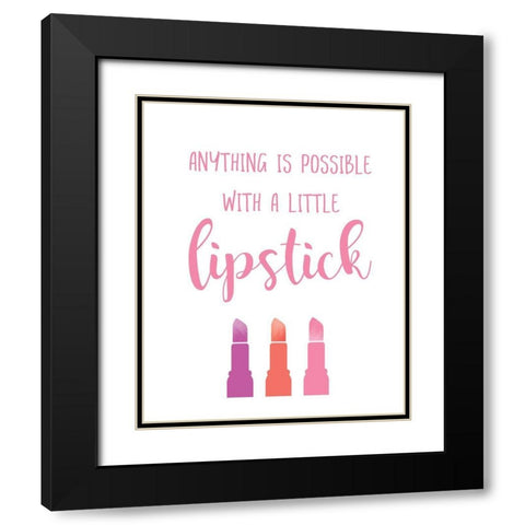 Little Lipstick Black Modern Wood Framed Art Print with Double Matting by Murray, Amanda