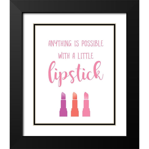 Little Lipstick Black Modern Wood Framed Art Print with Double Matting by Murray, Amanda