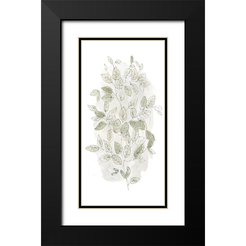 Leafy Branch I Black Modern Wood Framed Art Print with Double Matting by Finn, Livi