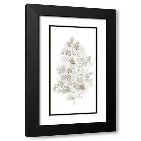 Leafy Branch II Black Modern Wood Framed Art Print with Double Matting by Finn, Livi