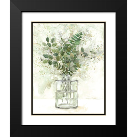 Delicate Greenery I Black Modern Wood Framed Art Print with Double Matting by Robinson, Carol