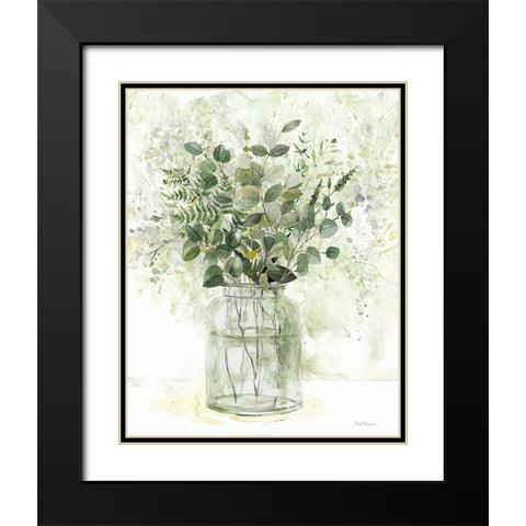 Delicate Greenery II Black Modern Wood Framed Art Print with Double Matting by Robinson, Carol