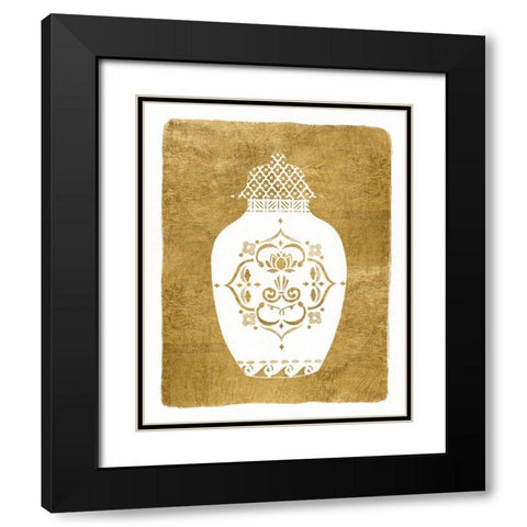 Golden Urn I Black Modern Wood Framed Art Print with Double Matting by Tava Studios