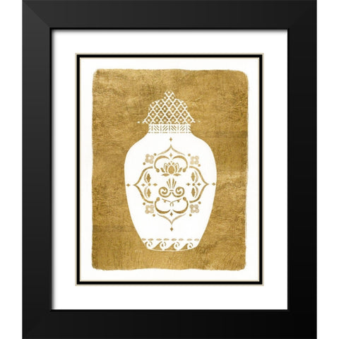 Golden Urn I Black Modern Wood Framed Art Print with Double Matting by Tava Studios