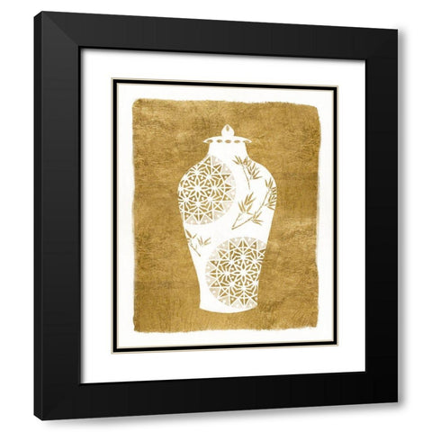 Golden Urn II Black Modern Wood Framed Art Print with Double Matting by Tava Studios