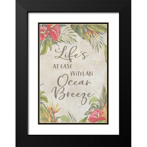 Lifes At Ease Black Modern Wood Framed Art Print with Double Matting by CAD Designs