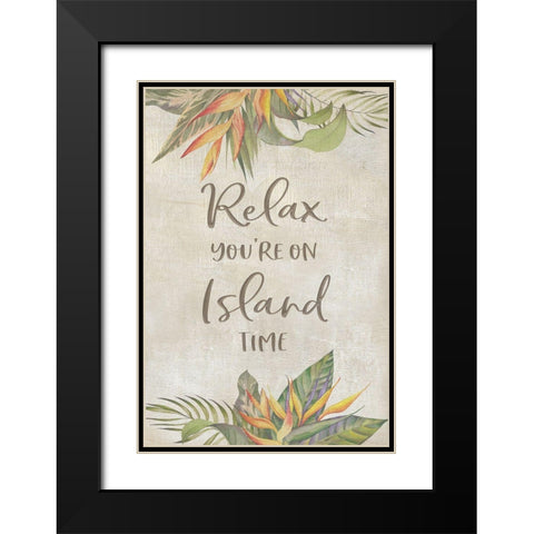 Youre On Island Time Black Modern Wood Framed Art Print with Double Matting by CAD Designs