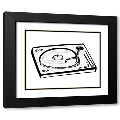Vinyl Sketch Black Modern Wood Framed Art Print with Double Matting by Tava, Alexandria